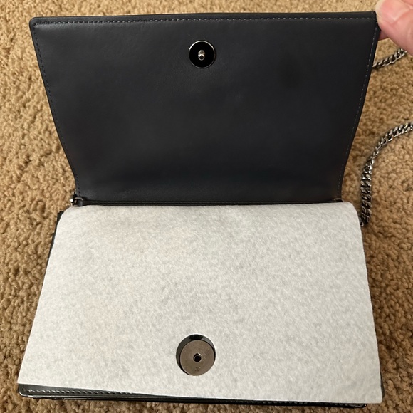 Christian Dior Metallic Patent Micro-Cannage Diorama Wallet on Chain Pouch, Gray - Picture 11 of 16